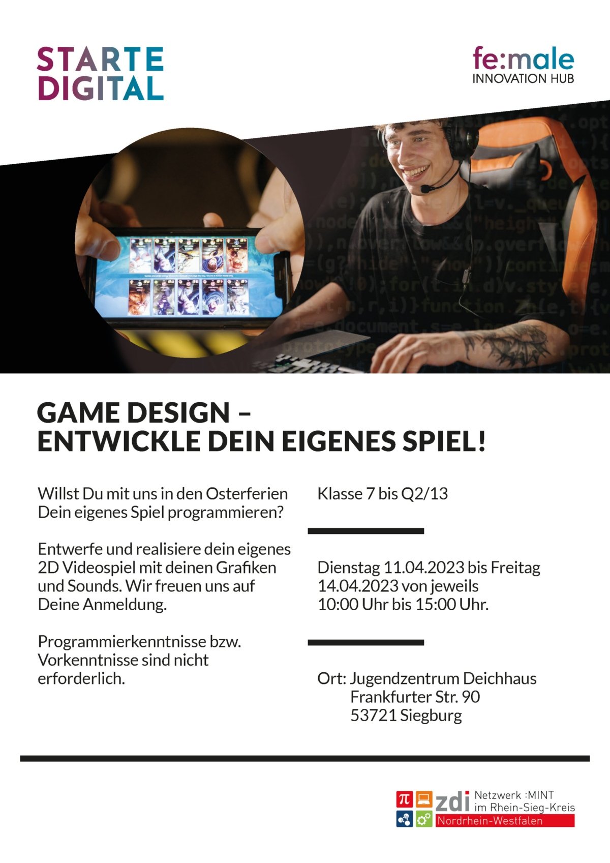 Flyer A4 game development Femhub V1 (002)